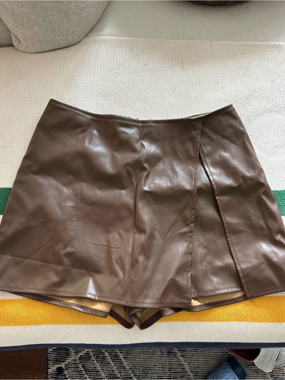 PacSun Brown Faux Leather Skort